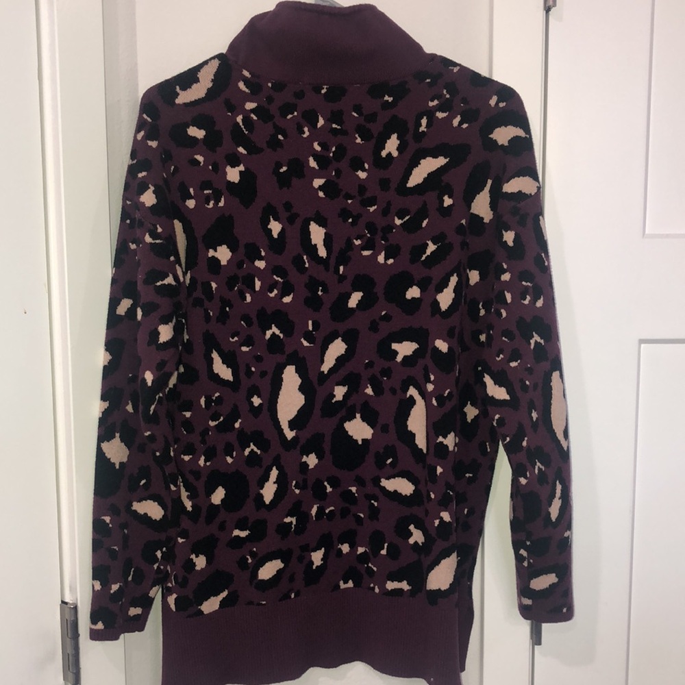 Lou & Grey| Sweater| Women’s| Size L| Leopard print burgundy, black and tan.